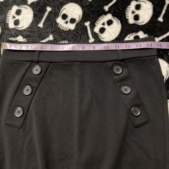 Philosophy Black nautical style slip-on pencil skirt ~ Goth SMALL MEDIUM skirt - Picture 6 of 13